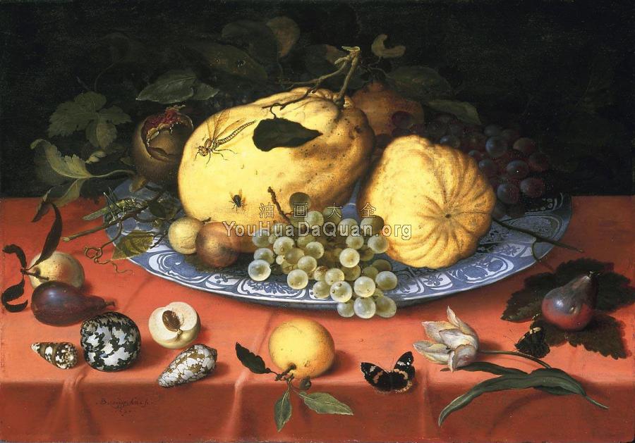 Fruit still life with shells - 安布罗修斯·博斯查尔特